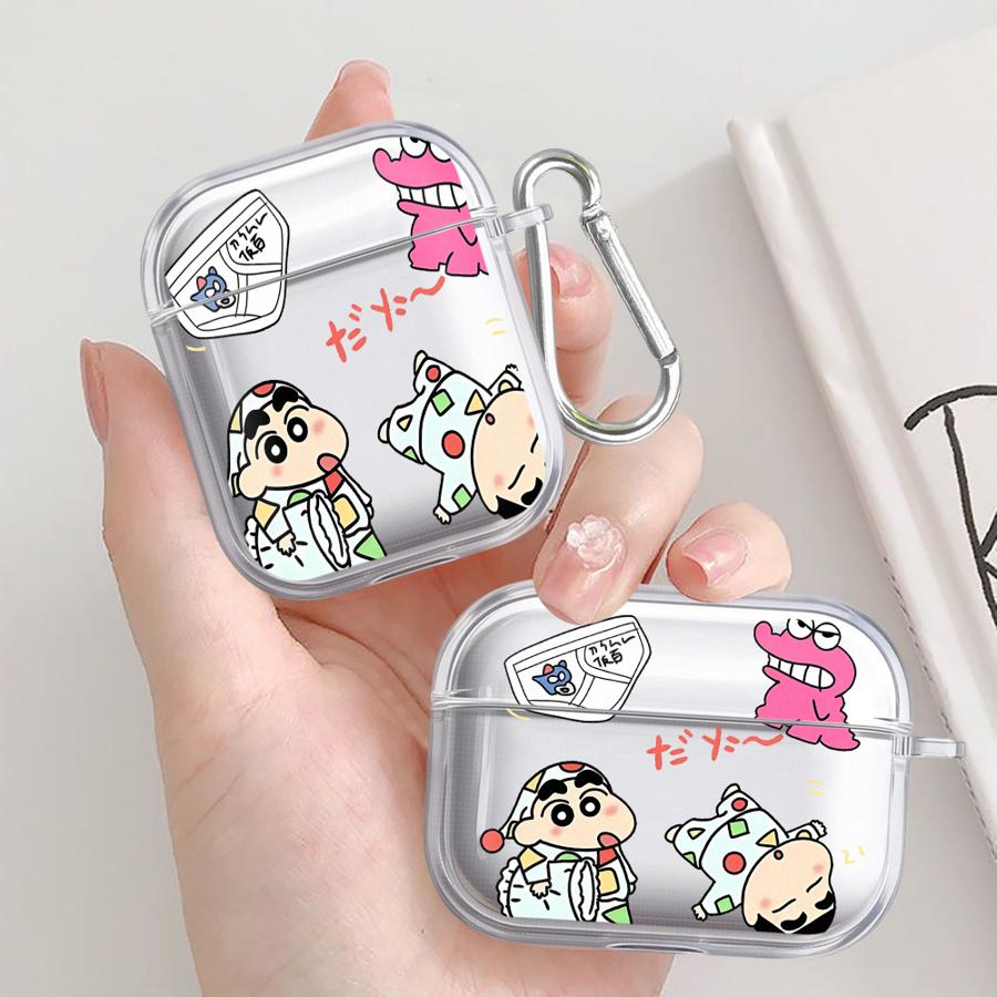 Cute Crayons Shinchan Case For Airpods 3 Pro3 4 1 Pro 2 Pro2 Clear Earphone Cases Cover