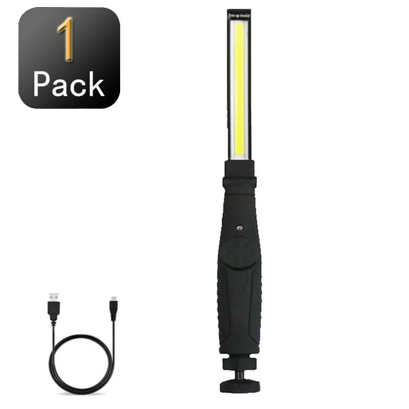 1/3Pcs Portable COB Work Light USB Rechargeable LED Flashlight with Magnetic Base for Car Repair, Home Garage, Emergency