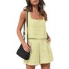 Summer Women's Comfortable Casual Set - Linen Shorts and Sleeveless Top
