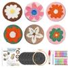 6pcs Craft Punch Needle Coaster Kit for Beginners Adults Animal Flower Punch Needling Coaster DIY Embroidery for Mom Gift
