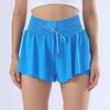 Women Sports Skort Elastic High Waist Adjustable Drawstring Sport Shorts Solid Color Yoga Fitness Shorts