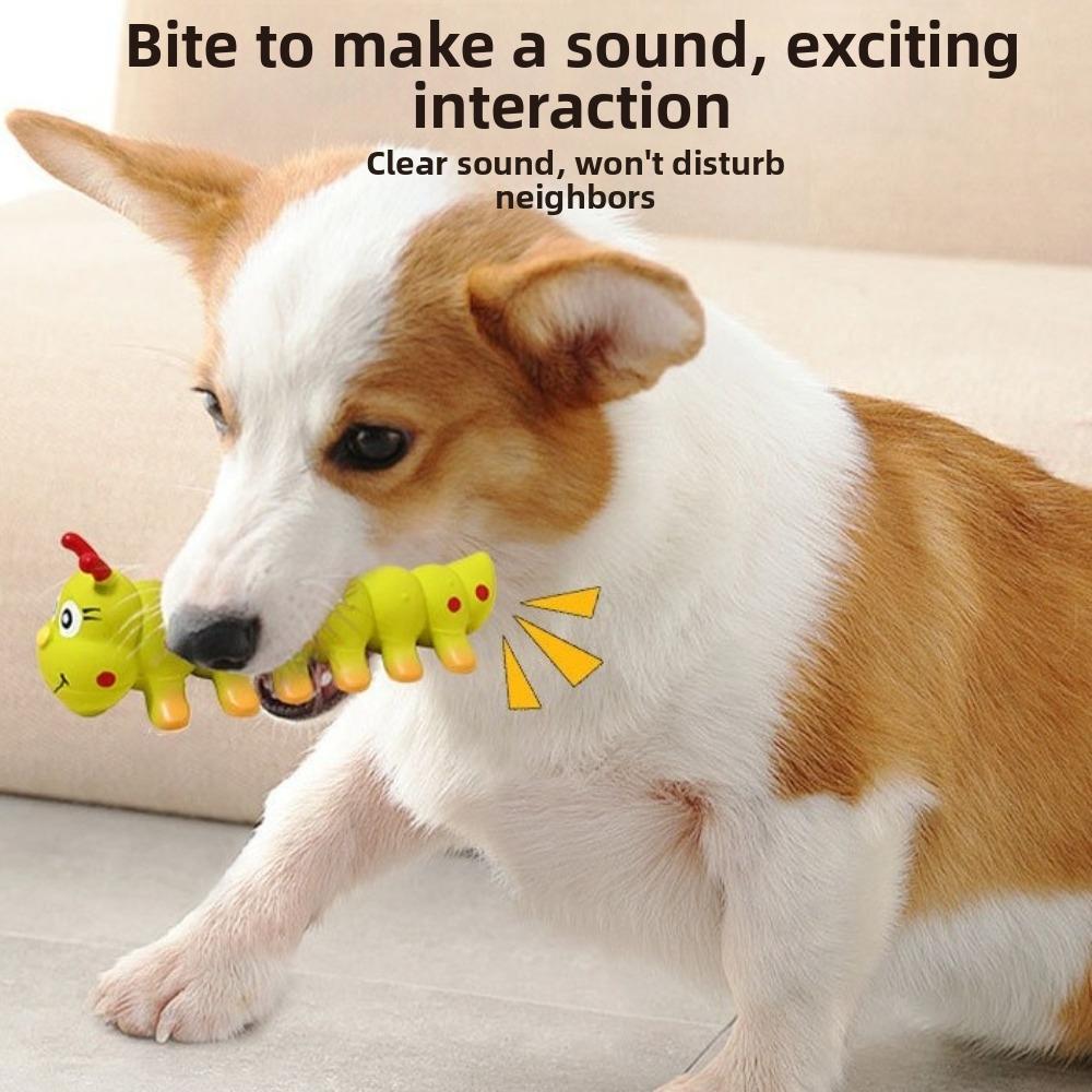 Latex Dog Chew Toy Caterpillar Shape Dog Grinding Teeth Stick Pet Squeaky Toy Outdoor