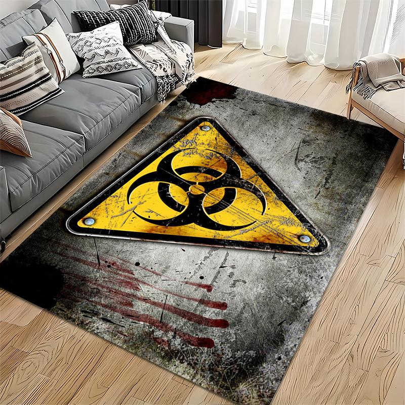 Hazard Warning Symbol Design for Unique Home Decor Suitable for use as an anti-slip game mat for living room and bedroom sofas