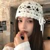 Korean Style Knitted Hat Hollow Design Crochet Hat Fashion Women's Hat  Autumn