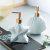 Refillable Ceramic Starfish Lotion Bottle Shell Shape Shampoo Moisture Bottling  for Home