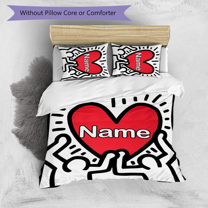 3pcs Custom Name Untitled Dance Bedding Set Duvet Cover Closure Includes 1 Duvet Cover & 2 Pillowcases for All Seasons Bedroom Decor