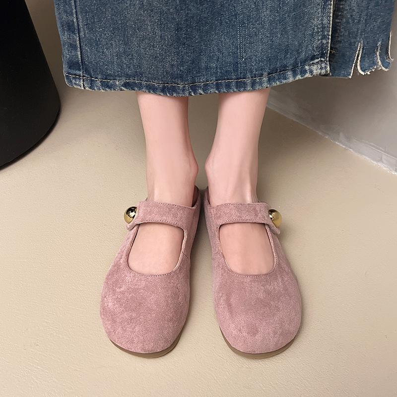 Fashion CRLAYDK Retro Women's Casual Loafers Slip On Flat Shoes Comfort Penny Dressy Ladies Work Backless Walking Suede Moccasins Slides