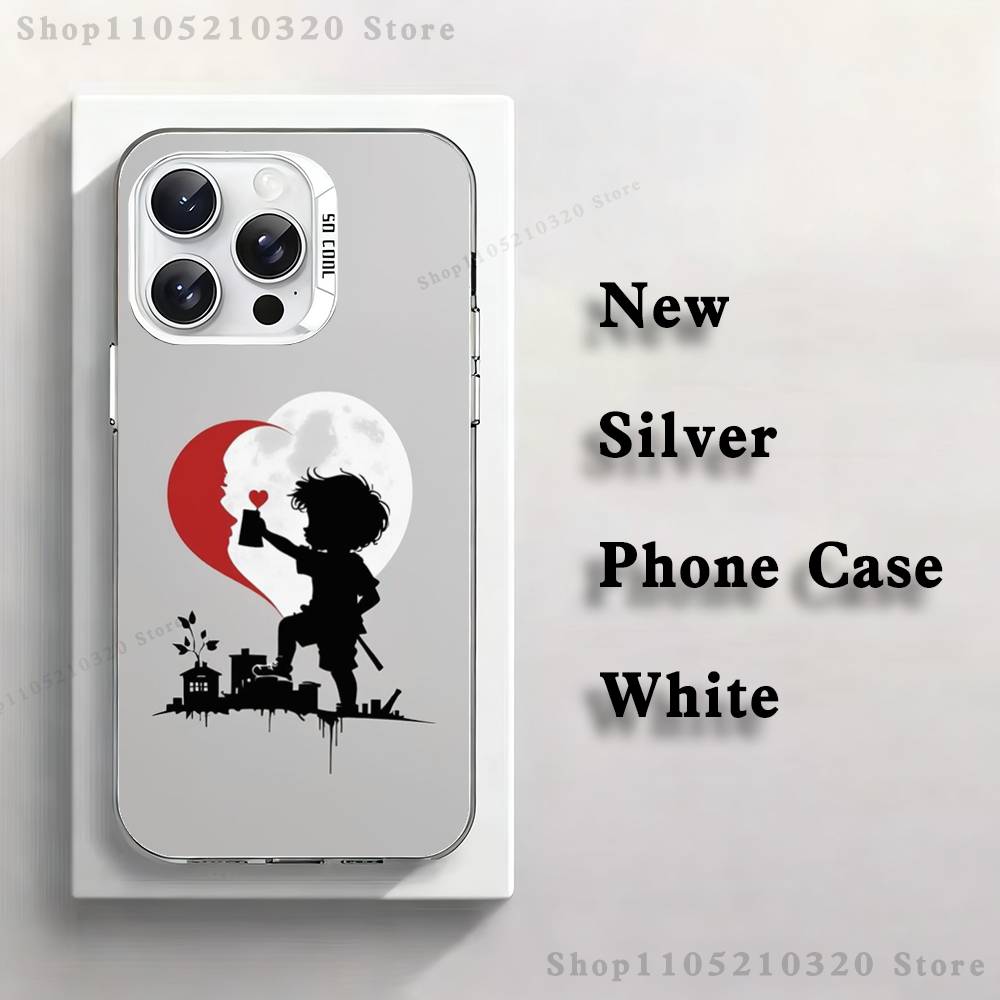 

Graffiti B-Banksyes Artist Phone Case For iPhone 17,16,15,14,13,12,11,Pro,Max,Plus,Mini,XS,SE Anti Fall White Matte Hard Bumper iPhone14Plus