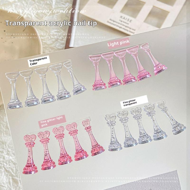 5Pcs Nail Practice Chess 3cm Elevated Acrylic Magnetic Training Practice Nail Tips Stand Wearable Nail Display Rack Nail Tool