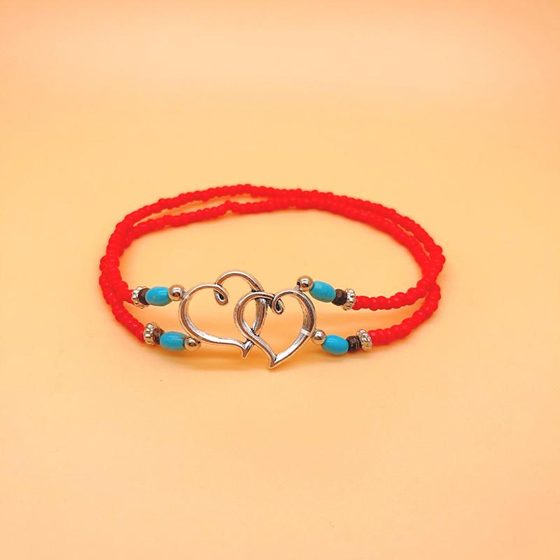 1 Stück Neue Böhmische Seestern Muschel Perlen Fußkettchen Für Frauen Doppeltes Herz Perlen Bein Kette Sommer Strandparty Barfuß Sandale Schmuck