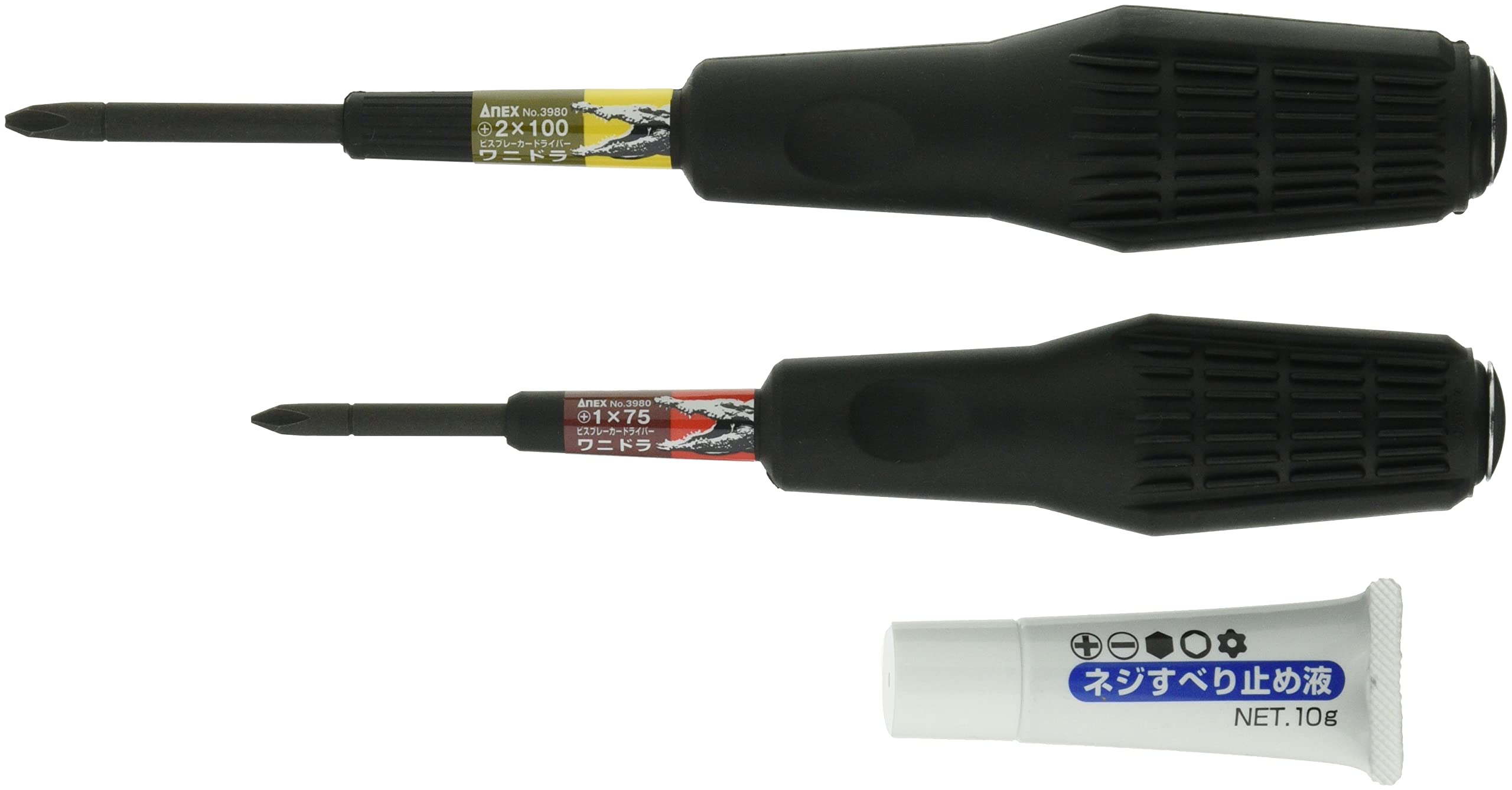 

ANEX Wanidora Penetrating Screwdriver Set type for good screw 2-Piece (Phillips head/Phillips head) No. 3980-S1 [Piercing bite] чорний