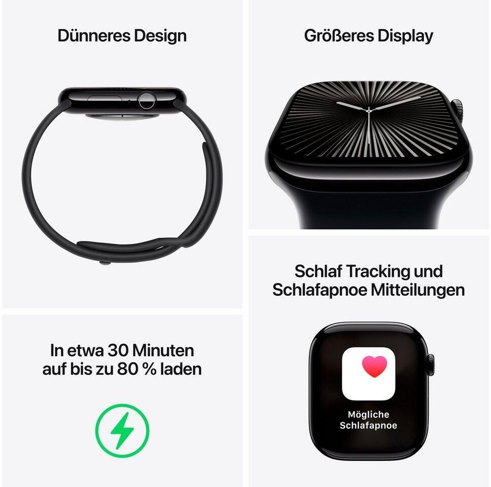 Apple Watch Series 10 GPS 46mm Aluminium Silber Sport Loop Blaue Wolke