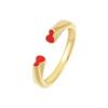 Banyan Tree Red Double Gourd S925 Silver Women's Open Index Finger Ring - Classic Star Style Trend