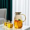 Pokaro Tea Barley Tea 2 Tea Glass Water Cold Carafe for Barley Iced Fruit and Elegant and Modern Design with 2000ml Pot/Pitcher, Liters,