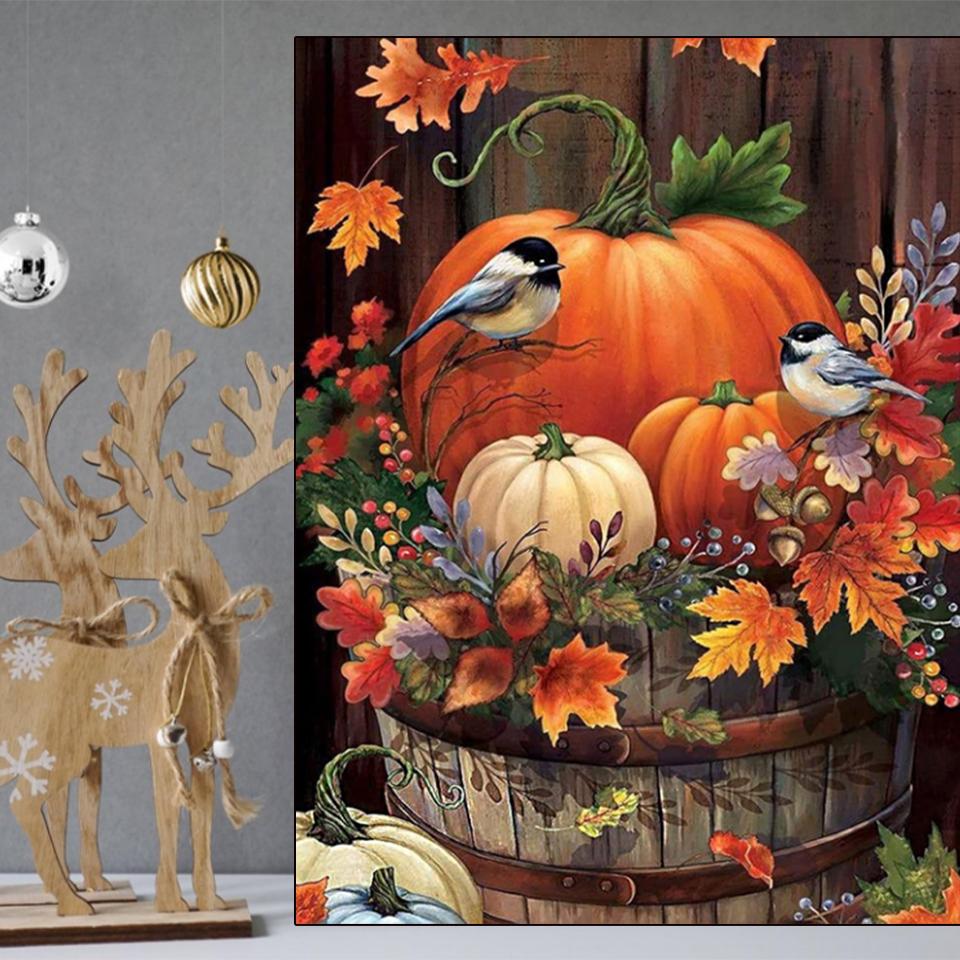 New Diamond Drawing 5DDIY Square/Round Diamond Mosaic Pumpkin Cat Jewelry Embroidery Halloween Picture Home Decoration Gift