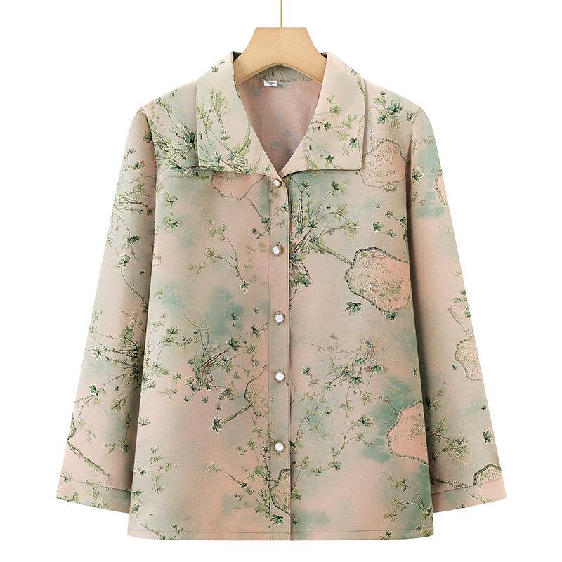 

Grandma s Summer Shirt - Long-Sleeve Top for Women 70+ 3XL (recommended for 115-130 jin) зелёный