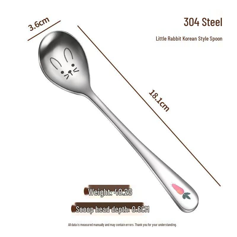 304 Stainless Steel Korean Style Children s Cartoon Soup Spoon - Cute & Colorful