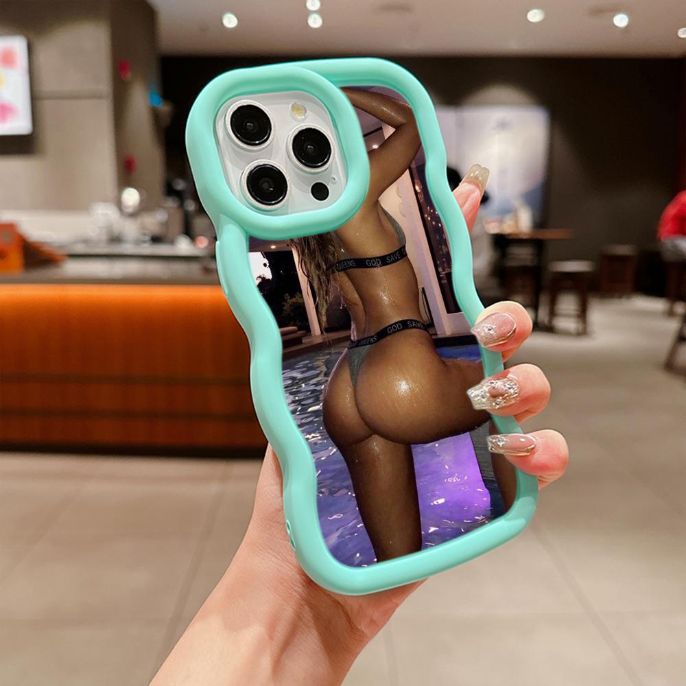 Macaron Big Wave Soft Phone Case for iPhone 11 12 13 14 15 Pro Max Samsung A13 A23 A14 A24 A53 A54 A55 Xiaomi Redmi Note 13 12C Cover A50 Sommer Ray