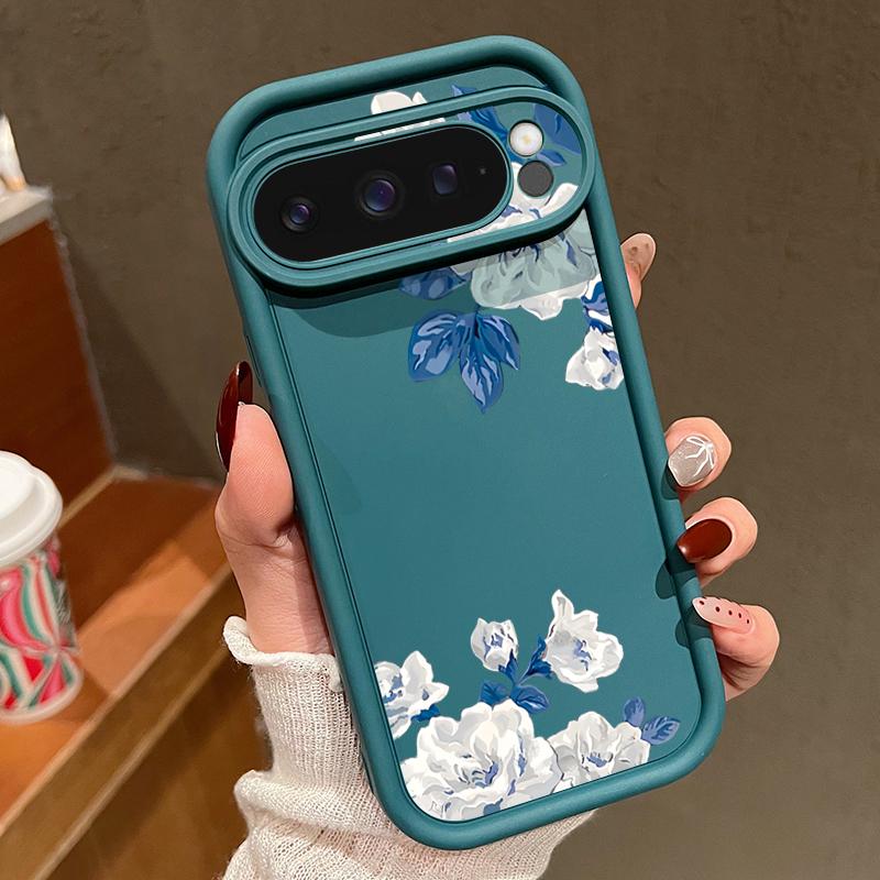 White Gardenia Floral Pattern Case For Google Pixel 10 Pro XL Shockproof Bumper Silicone Cover For Pixel 9A 9 8 7 Pro 8A 7A
