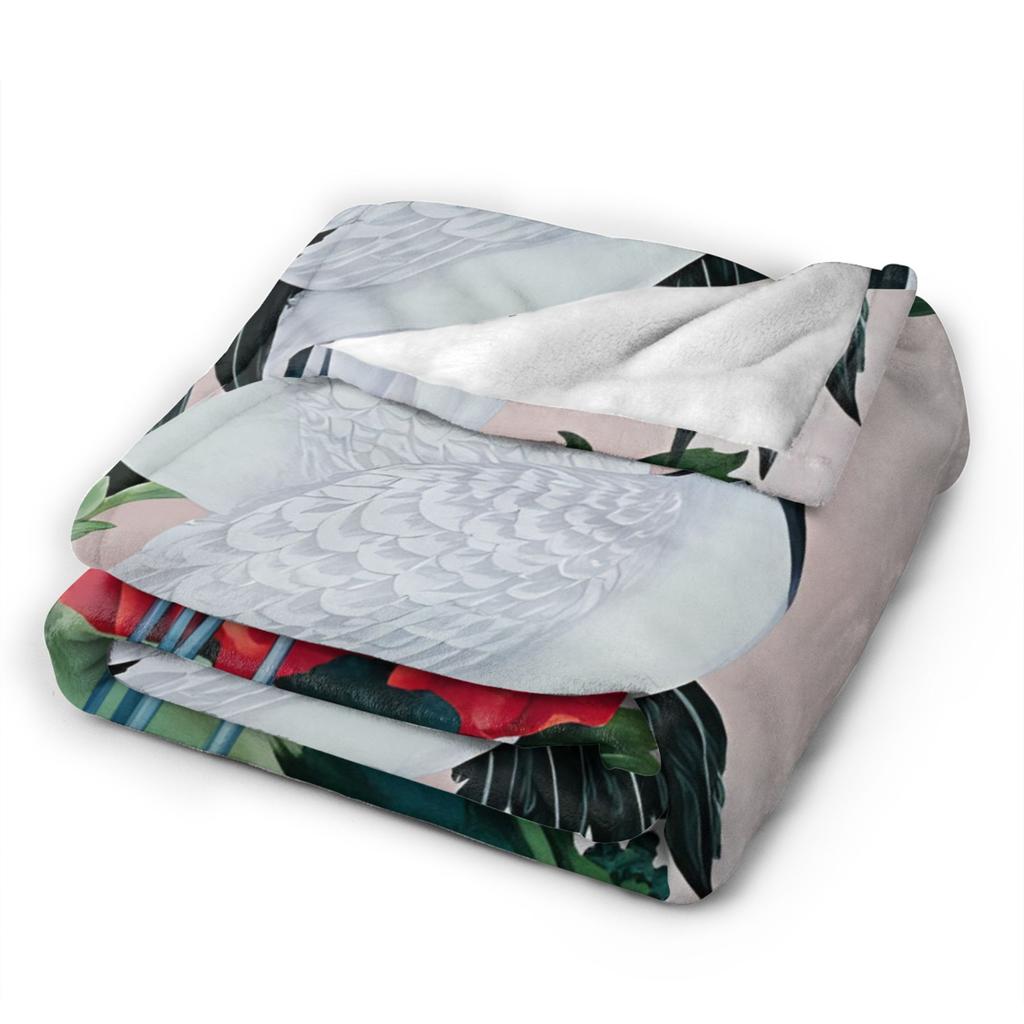 Chinese Style Crane Plush Blankets Child Flannel Throw Blanket For Couch Bed Warm Soft Quality Bedspread Gift