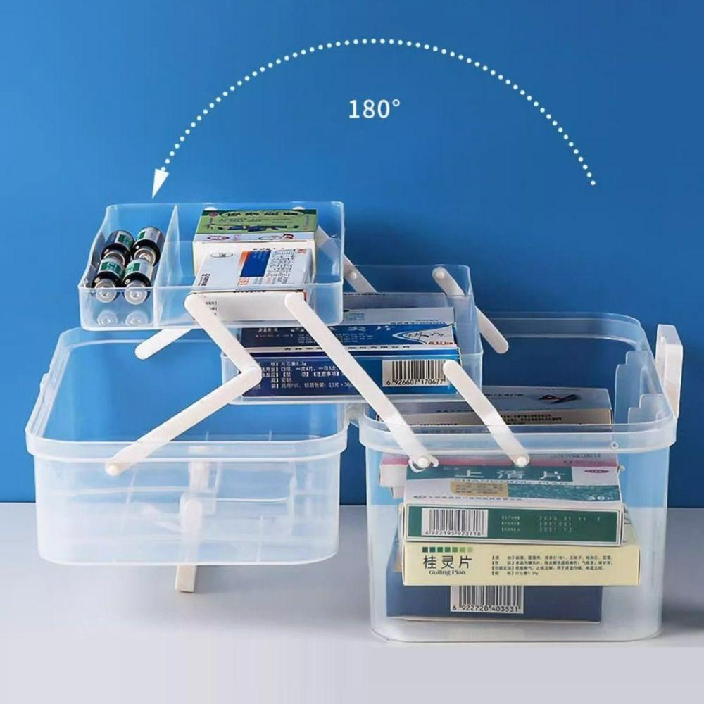 Sorting Storage Medicine Cabinet Plastic Drug Storage Box Medical Emergency Organizer  Clinic