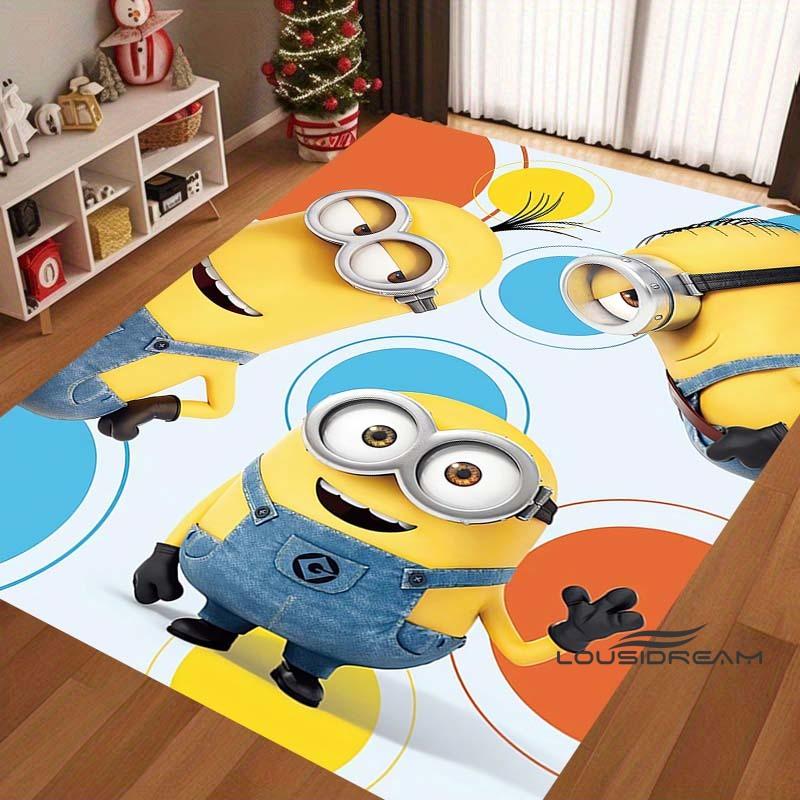 Cute Cartoon 3D-Printed Minions Rug—Suitable for Living Rooms, Bathrooms, Creative Doormats, Bedroom Rugs, and More.