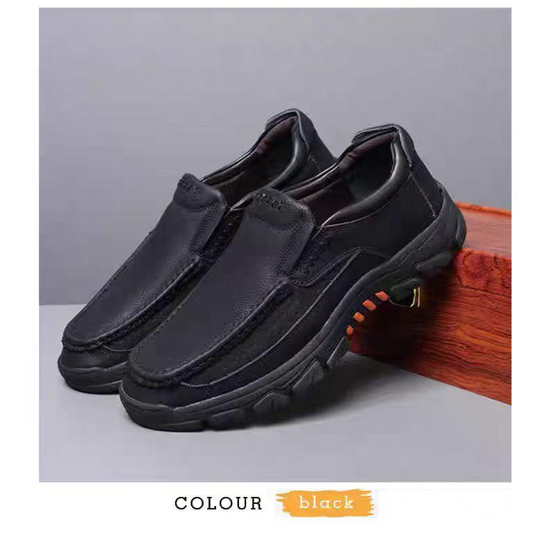 

Новые повседневные туфли из натуральной коровьей кожи большого размера, мужские кожаные туфли для отдыха на природе, модные нескользящие кожаные туфли, размер 39-48 48 чёрный