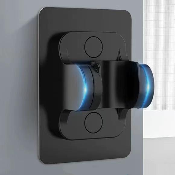 Black Adjustable No-Drill Shower Head Wall Mount Holder