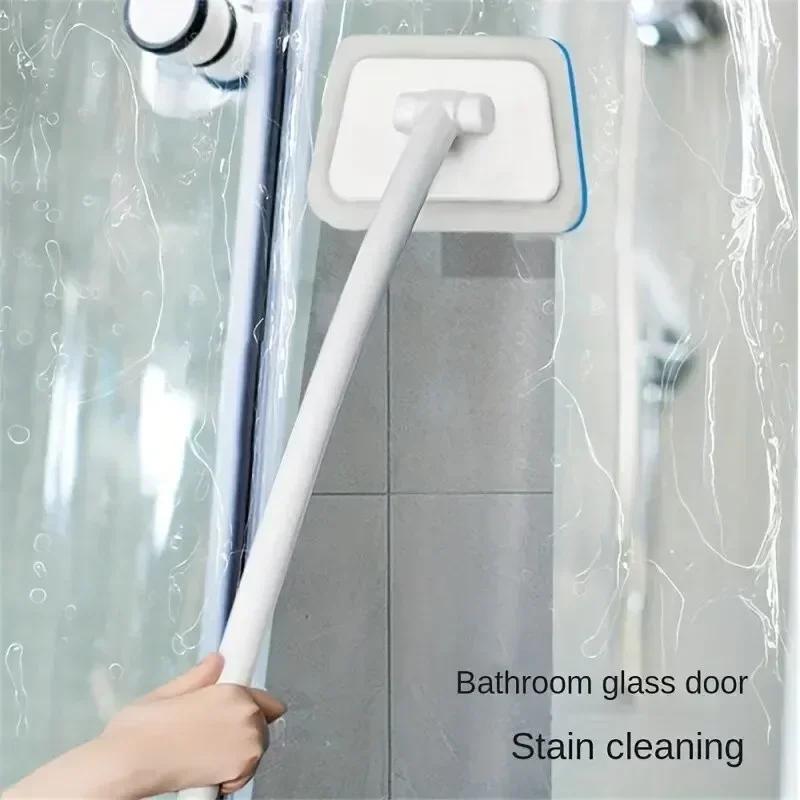 1set, Long Handle Multi-functional Bathroom Wall and Floor CleaningSponge -Removable Brush for Bathtubs, Ceramic Tiles, and Hous