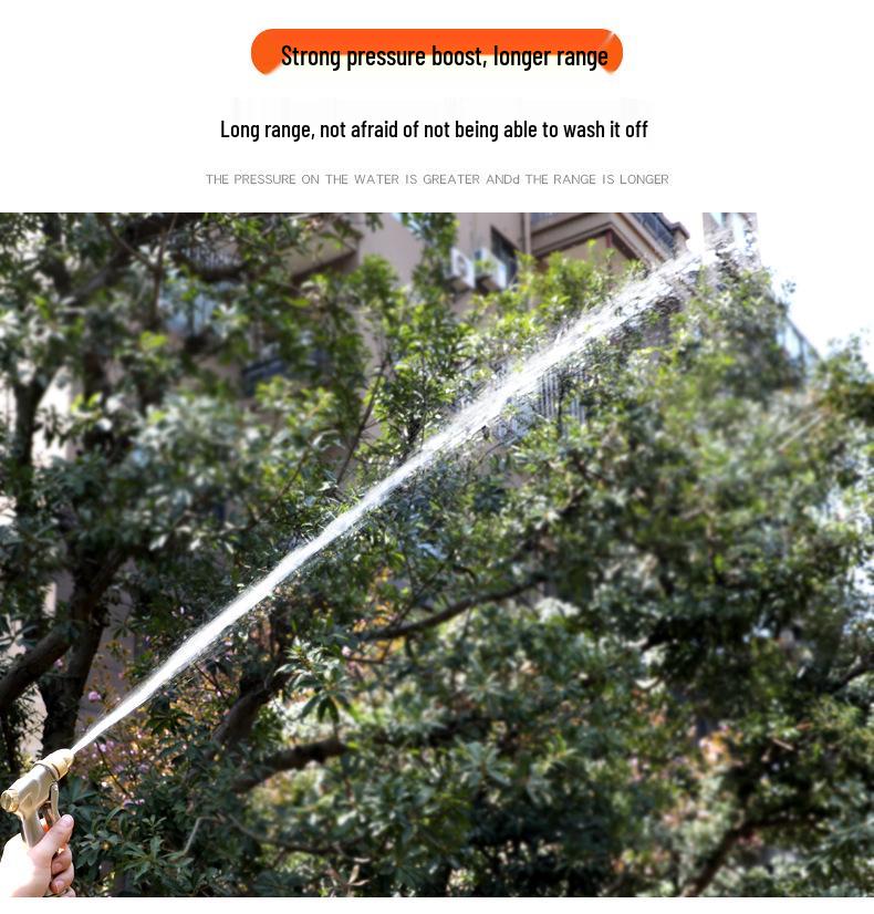 High-Pressure Car Wash & Garden Hose Nozzle with Brush - Multi-functional for Rinsing, Watering, and Cleaning.