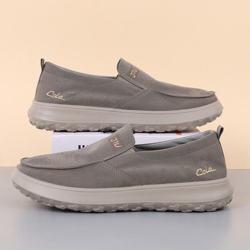 

Мужские весенние дышащие парусиновые слипоны: Нескользящие, Повседневные в стиле старого Пекина 39 армия зеленый