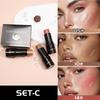Powder Blusher Highlight Shadow Pen, Three Piece Set, Different Color Combinations. Suitable For Various Makeup Looks,6g*3