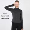 Women's Slim Fit Stand Collar Fitness Jacket and Yoga Pants Set for Autumn/Winter
