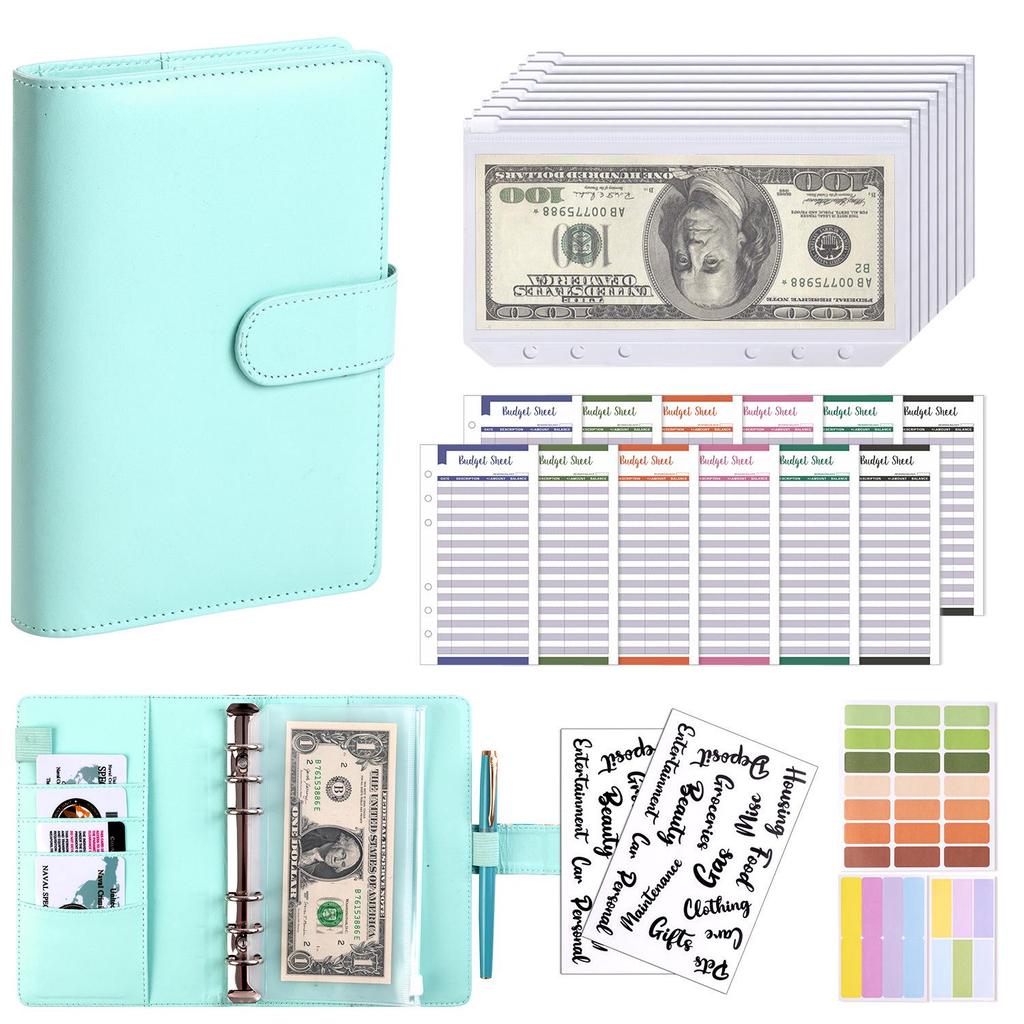 Macaron A6 PU Leather Binder & Cash Budget Notebook