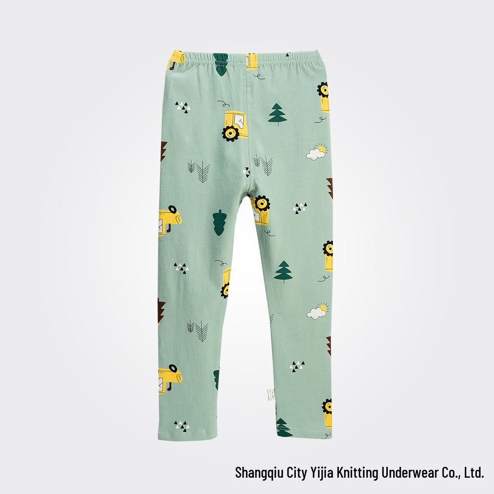 2025 Herbsthose für Kinder, Klasse A, Lycra & Reine Baumwolle, Cartoon-Print, Eng anliegend, Unisex, Warme Funktionsunterwäsche
