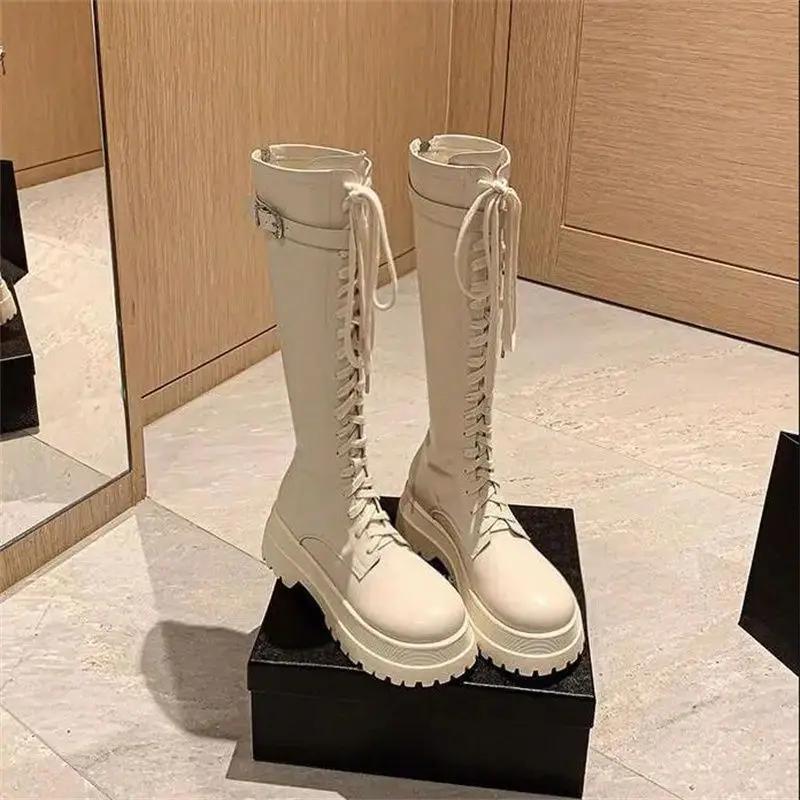 Fashion Elegant Heeled Winter 2024 Ladies Knee High Shaft Shoes Heels Women's Long Boots Round Toe Boot Hot Footwear New Novelty In Work