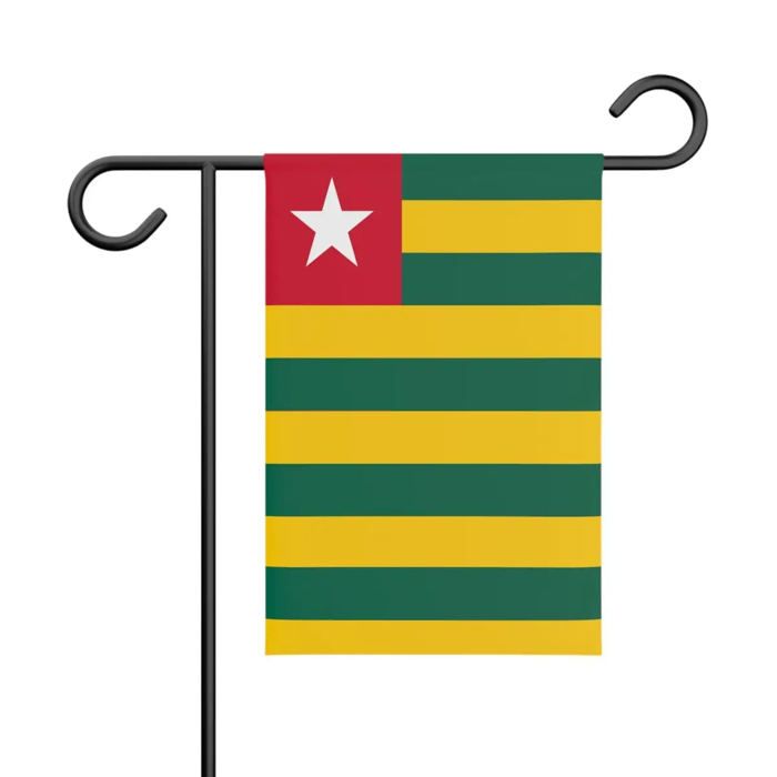 Drapeau - Multicolore - Togo - 32 X 47.5 Cm - Polyester - Recto/verso