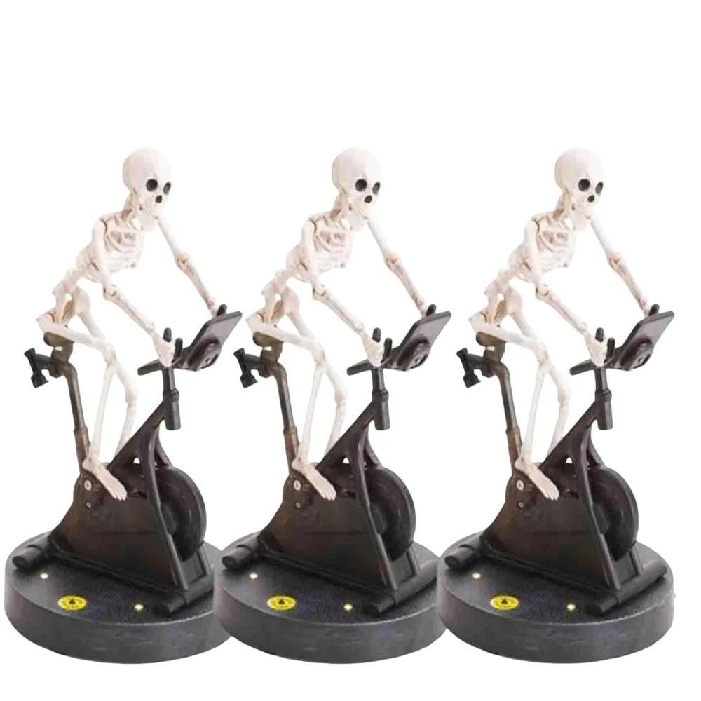 Animated Skeleton Riding Bike Resin Funny Animatronic Skeleton Decorative Novelty Skeleton Halloween Decor Party Favors