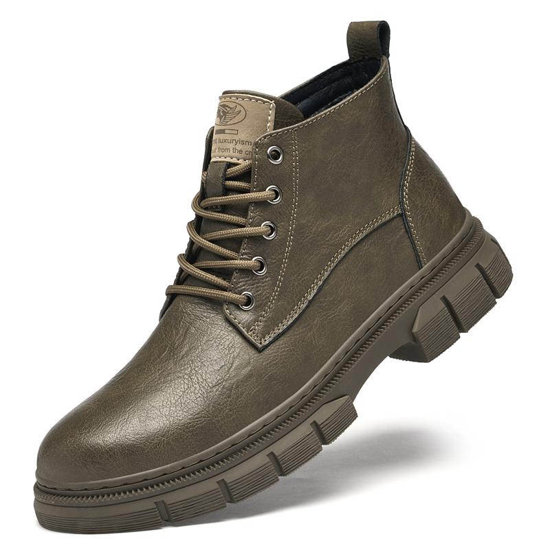 

Классические нескользящие бизнес-ботинки из натуральной кожи, низкие, износостойкие, мужские туфли для вождения, модные ботильоны, новинка 2024 года 44 хаки