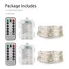 2Pcs Battery Box String Lights With Remote Control 8 Functions For Indoor Christmas Weddings