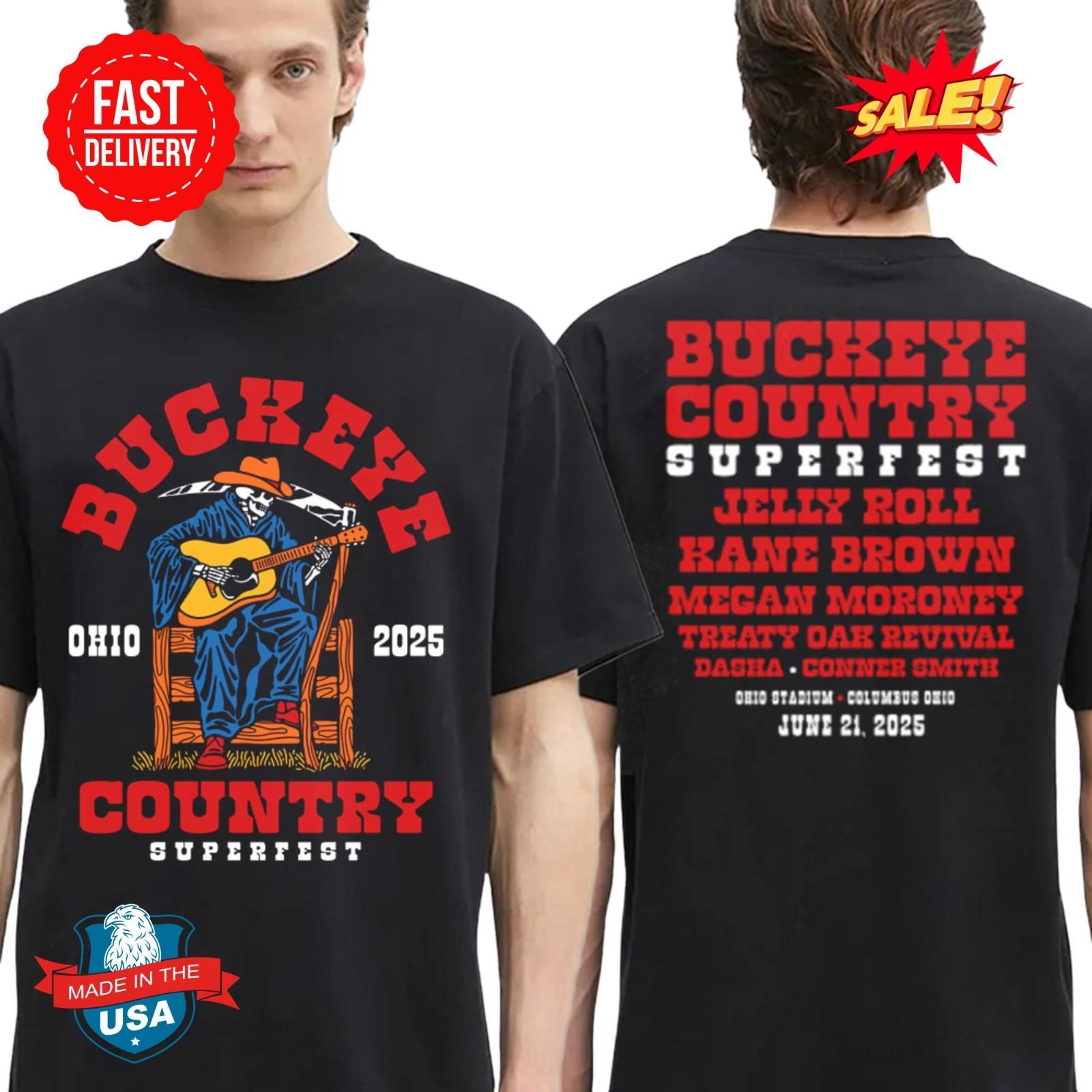 Buckeye Country Superfest 2025 At Ohio Stadium In Columbus Ohio On June 21 T-Shi M