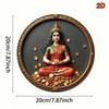 Vintage Lakshmi Metal Sign Round Wall Art Decor Wealth Prosperity Plaque