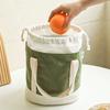 Simple large capacity women's handbag canvas insulated hand-held lunch bag drawstring student insulated lunch bag