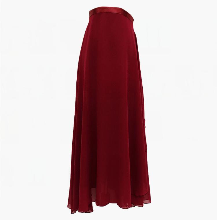 Dámské baletní taneční sukně pro dospělé Dlouhé šifonové taneční sukně Lyrické měkké baletní šaty Černá vínová Průhledné taneční kostýmy