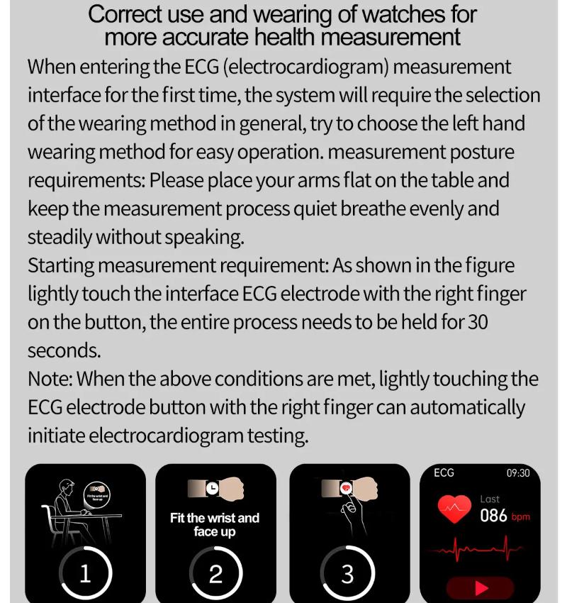2025 Nowy Smartwatch EKG+PPG Męski Monitor Zdrowia Lipidów Krwi Kwasu Moczowego Połączenia Bluetooth Mikrofizyczne Badanie Zdrowia Smartwatch