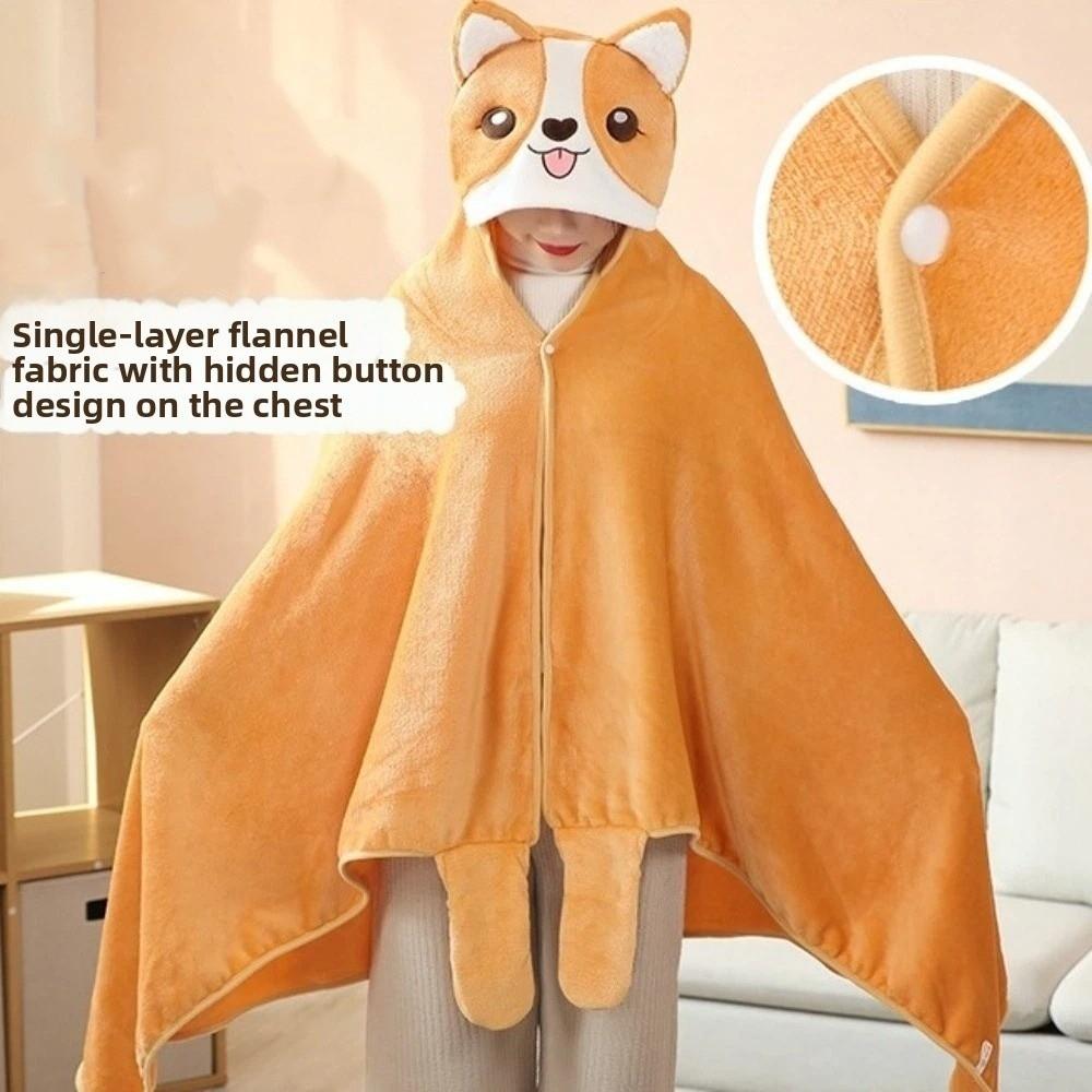 Cozy Air Conditioning Blanket Warm Kawaii Cloak Portable Blanket Shawl Blanket  Office Nap