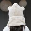 Hat Scarf Gloves Integrated Winter Fleece Cute Warm Plush Hat Thickened Ear Protection Neck Protection Cycling Neck Protection
