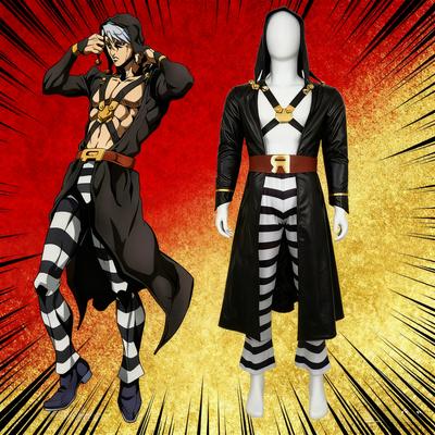 JoJo Risotto Nero Cosplay Anime Uniform mit Kapuze Bizarre Adventure Halloween Goldenes Wind Kostüm Party Outfit für Herren