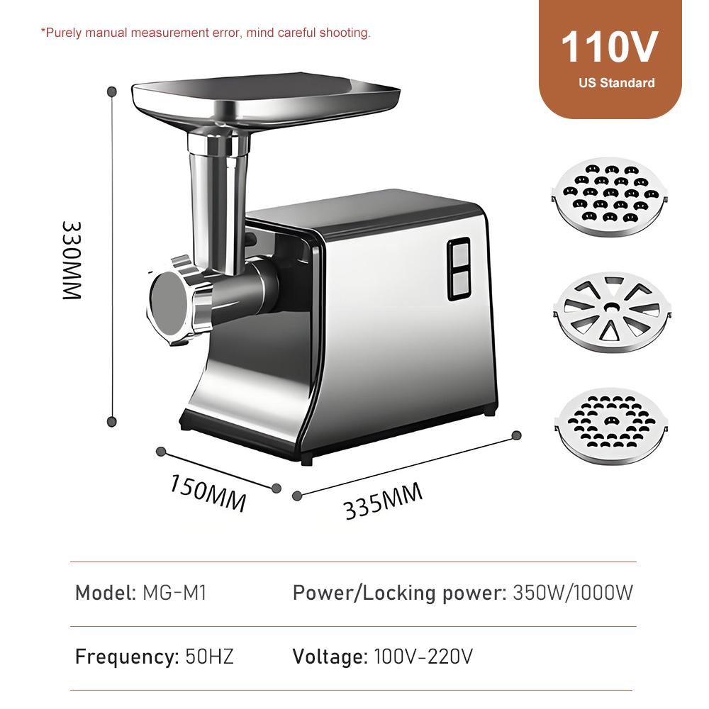 Electric Meat Grinder 110V/220V Household Multifunctional Stainless Steel Food Grade Meat Grinder Meat Grinder Sausage Machine