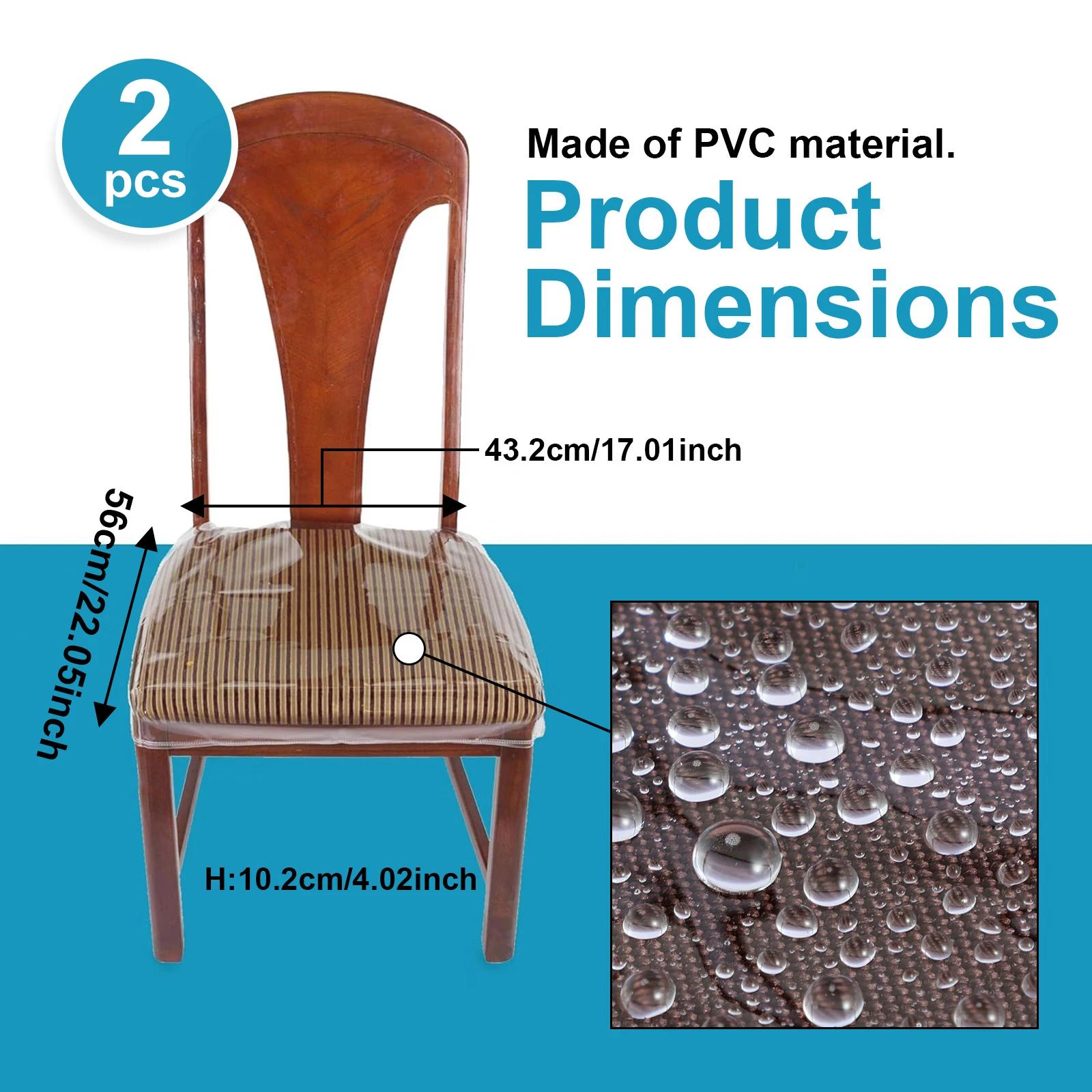

2/4/8 шт. Прозрачные чехлы на стулья ПВХ Водонепроницаемый протектор для обеденных стульев Защитный чехол для сиденья от царапин для кухни 2Pcs прозрачный